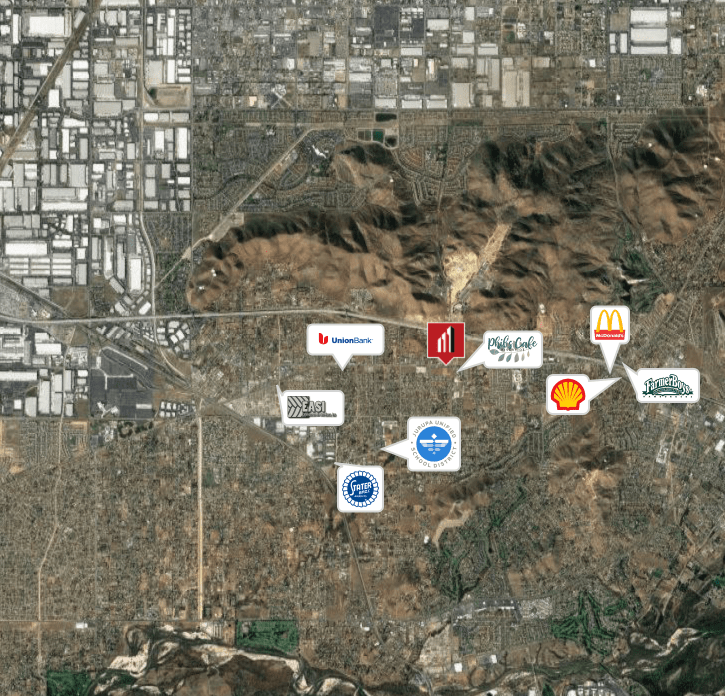 Jurupa Valley - Retail Map near Valley Square